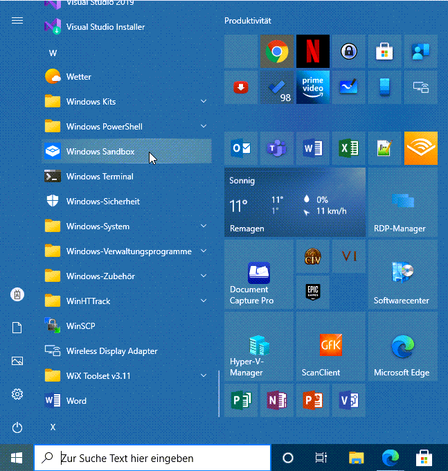 20210228 Sandbox Feature Startmenu The Windows 10 Sandbox 8