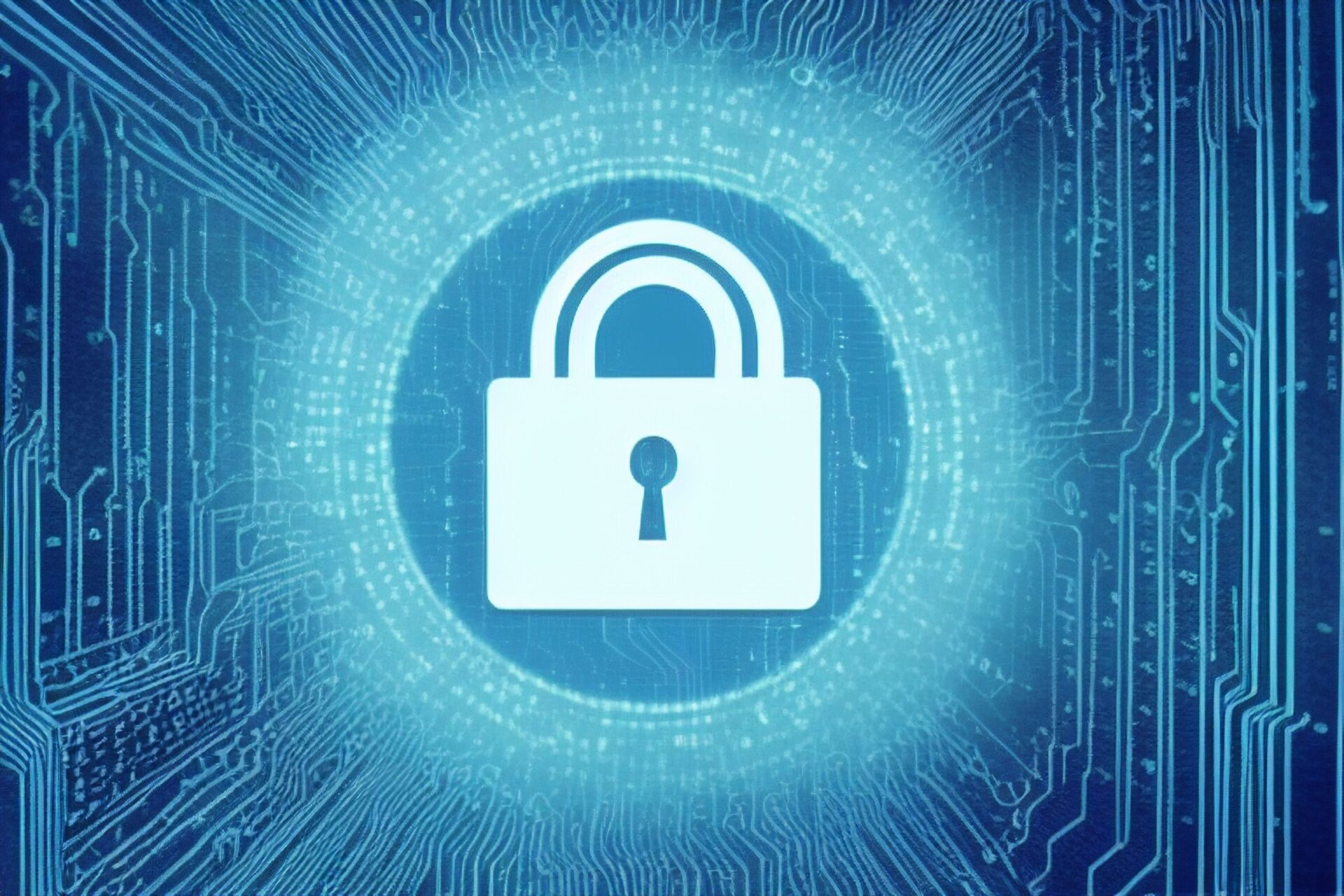 IT Security, Cyber Security, image on the topic of IT security that features a lock at the center of the image as a central symbol for protection and security. Surround the lock with circuitry and electronic components in the background to establish a connection to the digital world and technology.